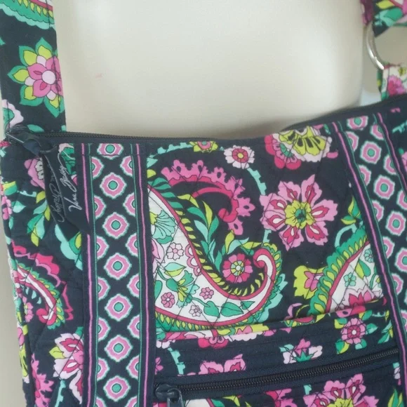 Vera Bradley Navy Colorful Petal Paisley Crossbody Bag Purse - Picture 8 of 15